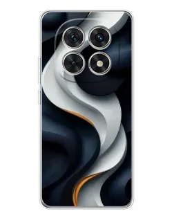 Чехол для Xiaomi Redmi Note 15 5G с картинкой «Объемные черно-белые ленты»