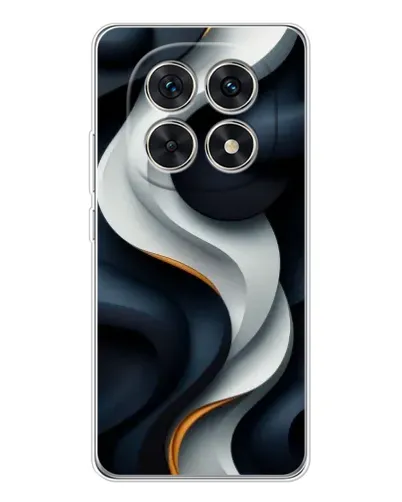 Чехол для Xiaomi Redmi Note 15 5G с картинкой «Объемные черно-белые ленты»