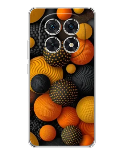 Чехол для Xiaomi Redmi Note 15 5G с картинкой «Объемные оранжевые сферы»