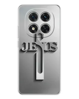Чехол для Xiaomi Redmi Note 15 Pro 5G с картинкой «Металлический крест Jesus»