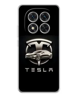 Чохол для Xiaomi Redmi Note 15 Pro 5G з картинкою «Tesla — срібне авто»