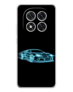 Чохол для Xiaomi Redmi Note 15 Pro 5G з картинкою «Неоновий контур Lamborghini»