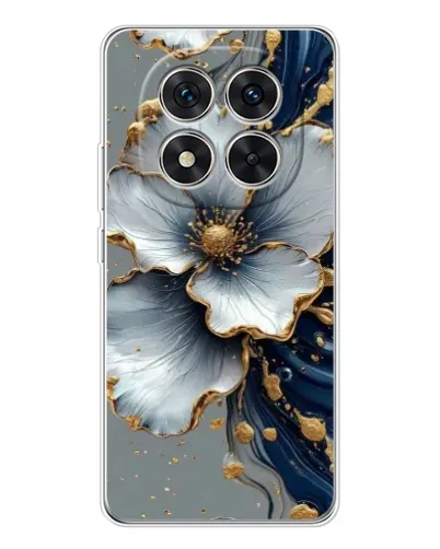 Чохол для Xiaomi Redmi Note 15 Pro 5G з картинкою «Біла квітка та золотий флюїд»