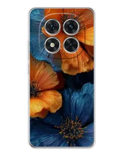 Чохол для Xiaomi Redmi Note 15 Pro 5G з картинкою «Яскрава синьо-помаранчева флора»