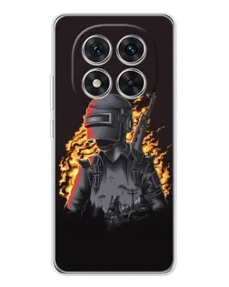Чехол для Xiaomi Redmi Note 15 Pro Plus с картинкой «PUBG — огненный силуэт»