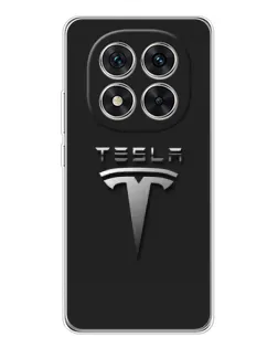 Чехол для Xiaomi Redmi Note 15 Pro Plus с картинкой «Стальной логотип Tesla»