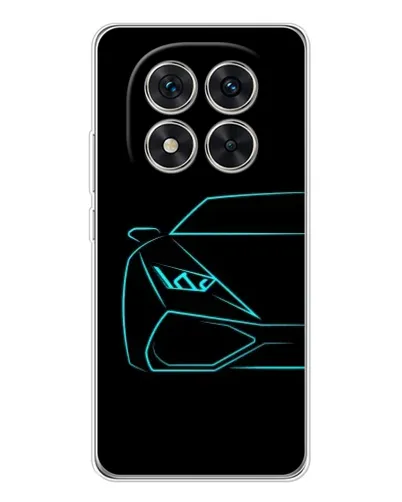 Чехол для Xiaomi Redmi Note 15 Pro Plus с картинкой «Голубой силуэт Lamborghini»
