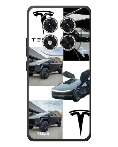 Чехол для Xiaomi Redmi Note 15 Pro с картинкой «Коллаж Cybertruck Tesla»