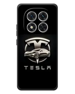 Чехол для Xiaomi Redmi Note 15 Pro с картинкой «Tesla — серебристое авто»