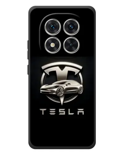 Чехол для Xiaomi Redmi Note 15 Pro с картинкой «Tesla — серебристое авто»