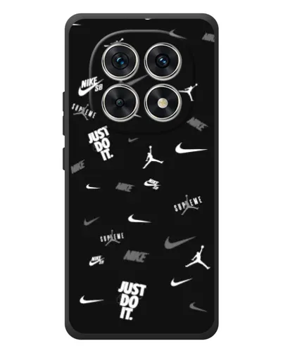Чехол для Xiaomi Redmi Note 15 с картинкой «Nike Black Pattern»