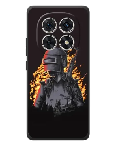 Чохол для Xiaomi Redmi Note 15 з картинкою «PUBG — вогняний силует»
