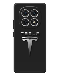 Чехол для Xiaomi Redmi Note 15 с картинкой «Стальной логотип Tesla»