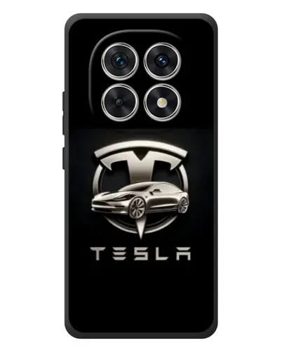 Чехол для Xiaomi Redmi Note 15 с картинкой «Tesla — серебристое авто»
