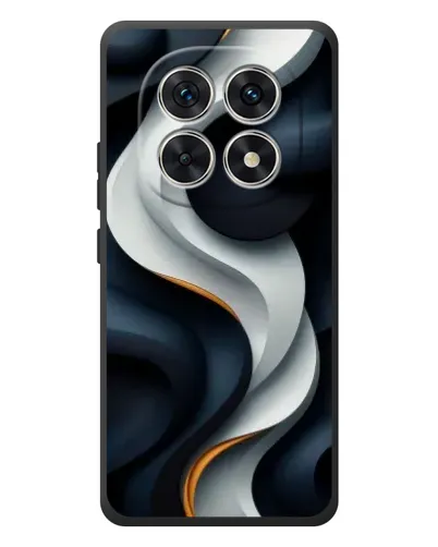 Чехол для Xiaomi Redmi Note 15 с картинкой «Объемные черно-белые ленты»