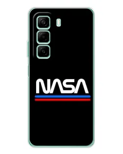 Чехол для Xiaomi Redmi Note 15R с картинкой «NASA — классика Red Blue»