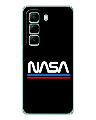 Чехол для Xiaomi Redmi Note 15R с картинкой «NASA — классика Red Blue»