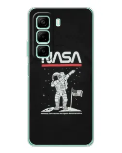 Чехол для Xiaomi Redmi Note 15R с картинкой «NASA — шагаем по Луне»
