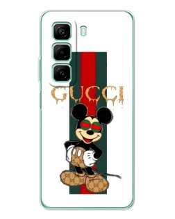 Чехол для Xiaomi Redmi Note 15R с картинкой «Микки Маус Gucci — полосы»