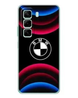 Чехол для Xiaomi Redmi Note 15R с картинкой «Логотип BMW и неоновые дуги»