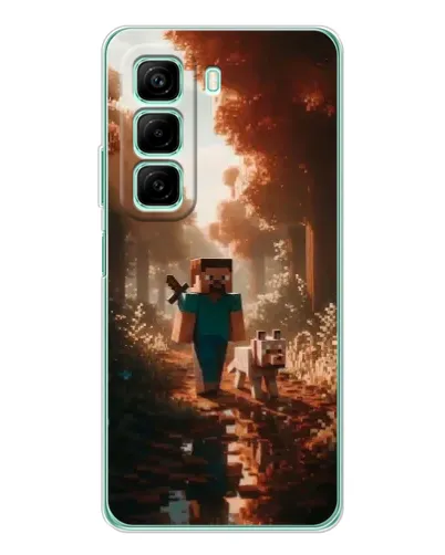 Чехол для Xiaomi Redmi Note 15R с картинкой «Стив в лесу» Чехол для Xiaomi Redmi Note 15R с картинкой «Стив в лесу»