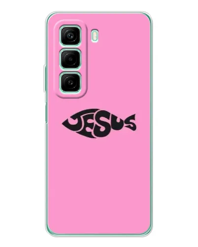 Чехол для Xiaomi Redmi Note 15R с картинкой «Розовый символ  Jesus»