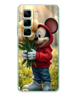 Чехол для Xiaomi Redmi Note 15R с картинкой «Микки с тюльпанами»