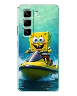 Чехол для Xiaomi Redmi Note 15R с картинкой «Спанч Боб на гидроцикле»