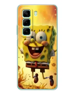 Чехол для Xiaomi Redmi Note 15R с картинкой «Губка Боб прыгает»