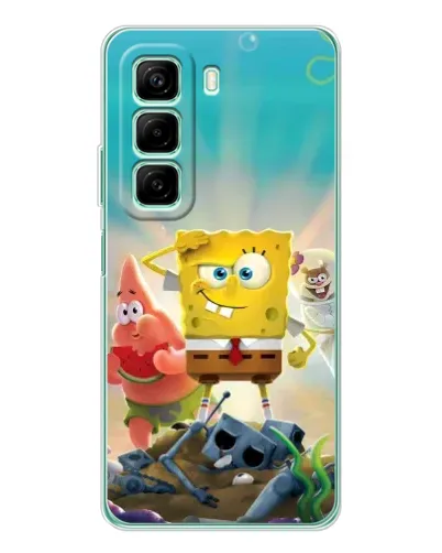 Чехол для Xiaomi Redmi Note 15R с картинкой «Спанч Боб победитель»