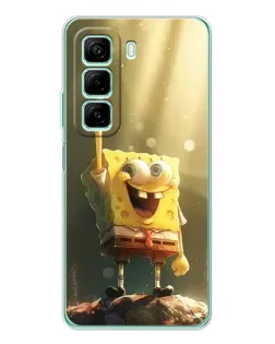Чехол для Xiaomi Redmi Note 15R с картинкой «Сияющий Спанч Боб»