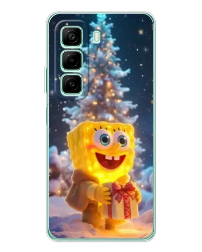 Чехол для Xiaomi Redmi Note 15R с картинкой «Рождественский Спанч Боб»