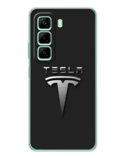 Чехол для Xiaomi Redmi Note 15R с картинкой «Стальной логотип Tesla»