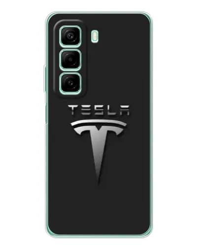 Чехол для Xiaomi Redmi Note 15R с картинкой «Стальной логотип Tesla»