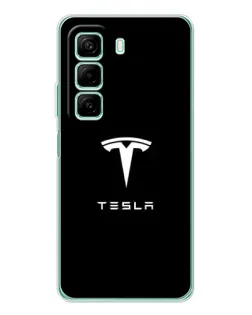 Чехол для Xiaomi Redmi Note 15R с картинкой «Tesla White Logo»