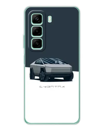 Чехол для Xiaomi Redmi Note 15R с картинкой «Серебристый Cybertruck Tesla»