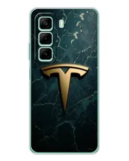 Чехол для Xiaomi Redmi Note 15R с картинкой «Мраморная Tesla Gold»