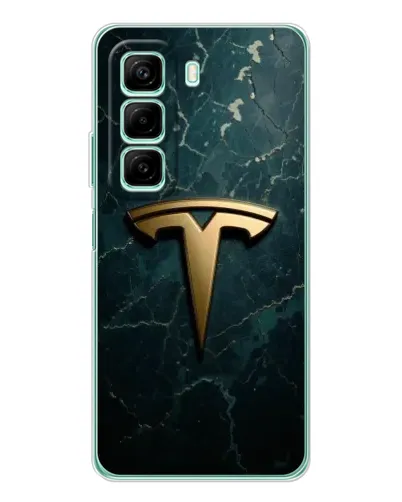 Чехол для Xiaomi Redmi Note 15R с картинкой «Мраморная Tesla Gold»