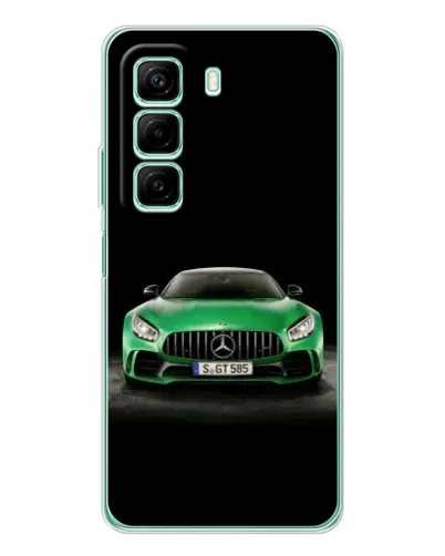 Чехол для Xiaomi Redmi Note 15R с картинкой «Mercedes — неоновый лого»