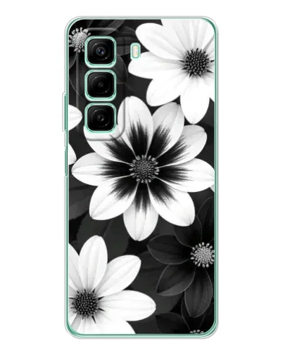 Чехол для Xiaomi Redmi Note 15R с картинкой «Монохромные астры»
