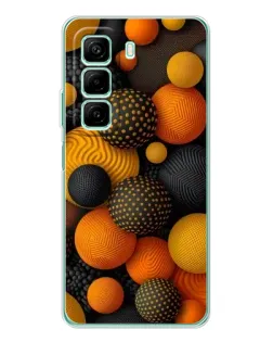 Чехол для Xiaomi Redmi Note 15R с картинкой «Объемные оранжевые сферы»
