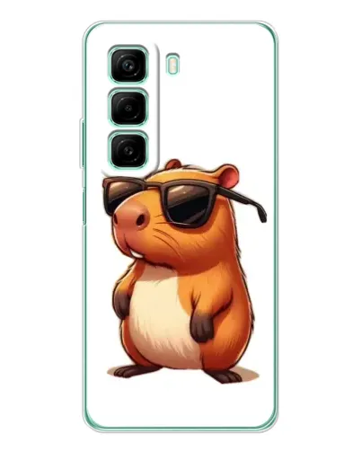 Чехол для Xiaomi Redmi Note 15R с картинкой «Капибара в очках»