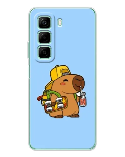 Чехол для Xiaomi Redmi Note 15R с картинкой «Капибара на скейте»