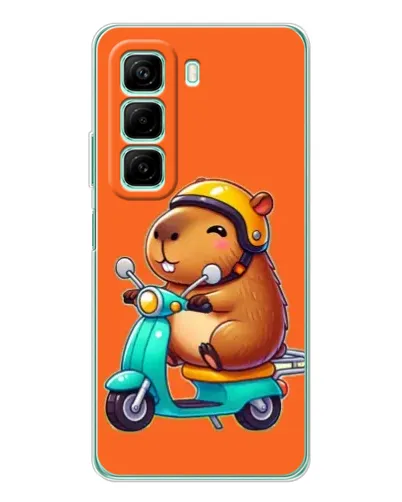 Чехол для Xiaomi Redmi Note 15R с картинкой «Капибара на скутере»