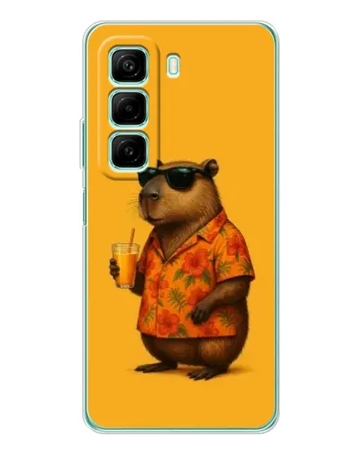 Чехол для Xiaomi Redmi Note 15R с картинкой «Капибара на отдыхе»