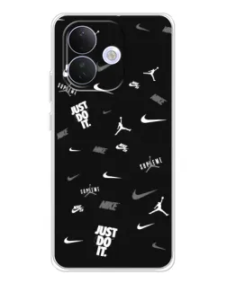 Чохол для Xiaomi Redmi Note 17 Pro з картинкою «Nike Black Pattern»