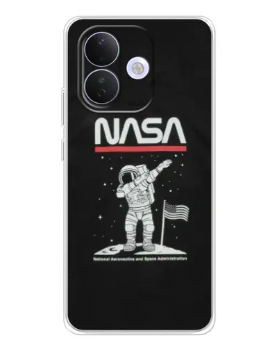 Чехол для Xiaomi Redmi Note 17 Pro с картинкой «NASA — шагаем по Луне»