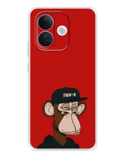 Чохол для Xiaomi Redmi Note 17 Pro з картинкою «Bored Ape — червоний фон»