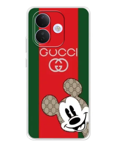 Чехол для Xiaomi Redmi Note 17 Pro с картинкой «Gucci — полосы и Микки»