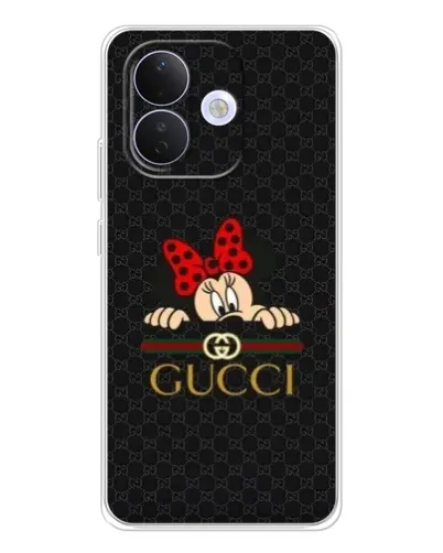 Чехол для Xiaomi Redmi Note 17 Pro с картинкой «Минни Маус Gucci — черный»